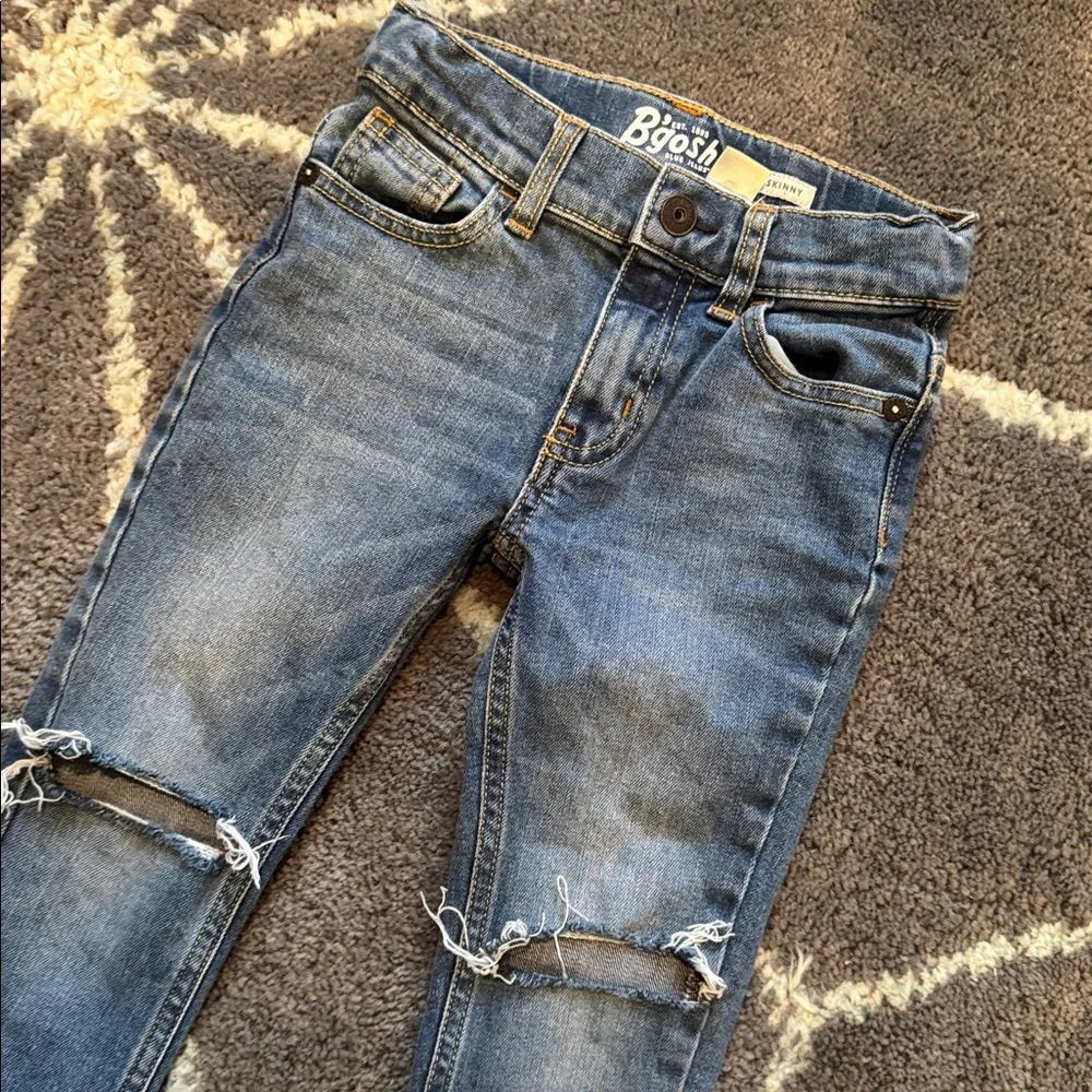 Distressed Denim Blue Jeans, Size 4 kids